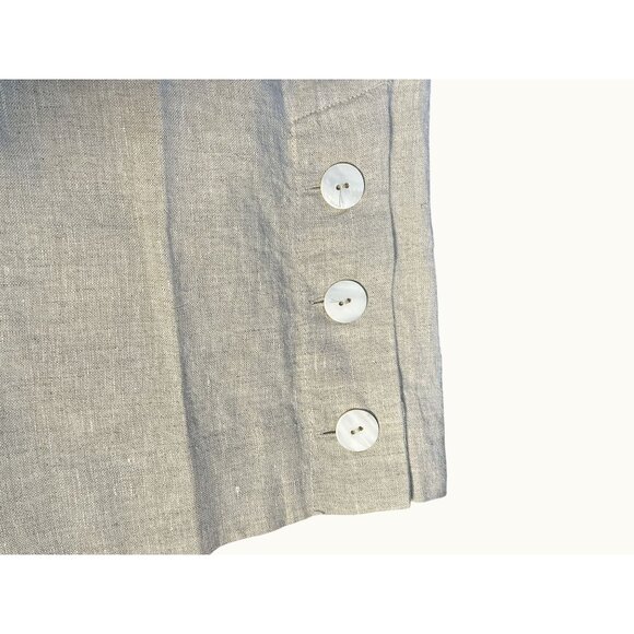 Chicos Plus Size Oatmeal Linen Cropped Pull On Trousers Button Ankle Size 16 - Picture 5 of 13